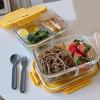 Large Capacity Glass Lunch Box Sealed Food Storage Container Vertical Stripe Lunch Box  Camping