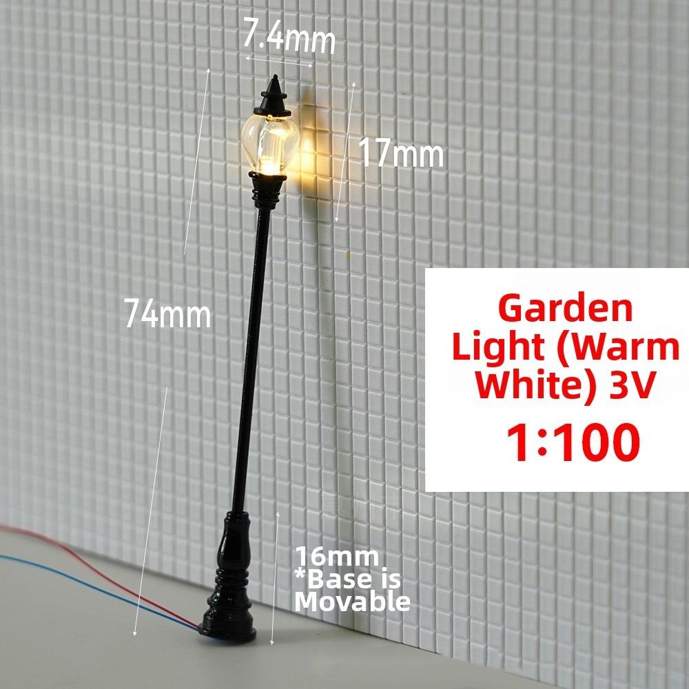 White/Warm Light Sand Table Model Streetlights Plastic Miniature Courtyard Road Lamp Model