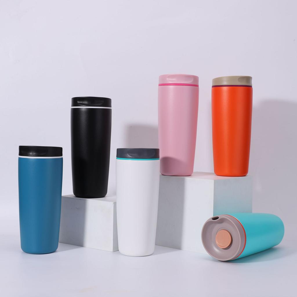 12/20oz High Appearance Office Coffee Cup Simple and Fashionable Stainless Steel Vacuum Insulated Portable Outdoor Car Bottle