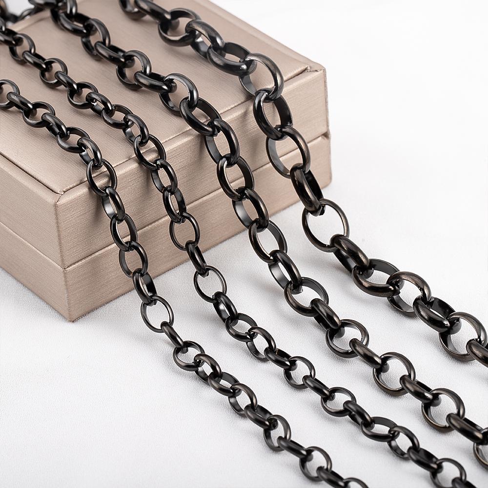 2meter 1meter Black Plated Chain for Men Punk Jewelry Making Necklace Stainless Steel Trend Link Chain Chunky Chain DIY Bracelet