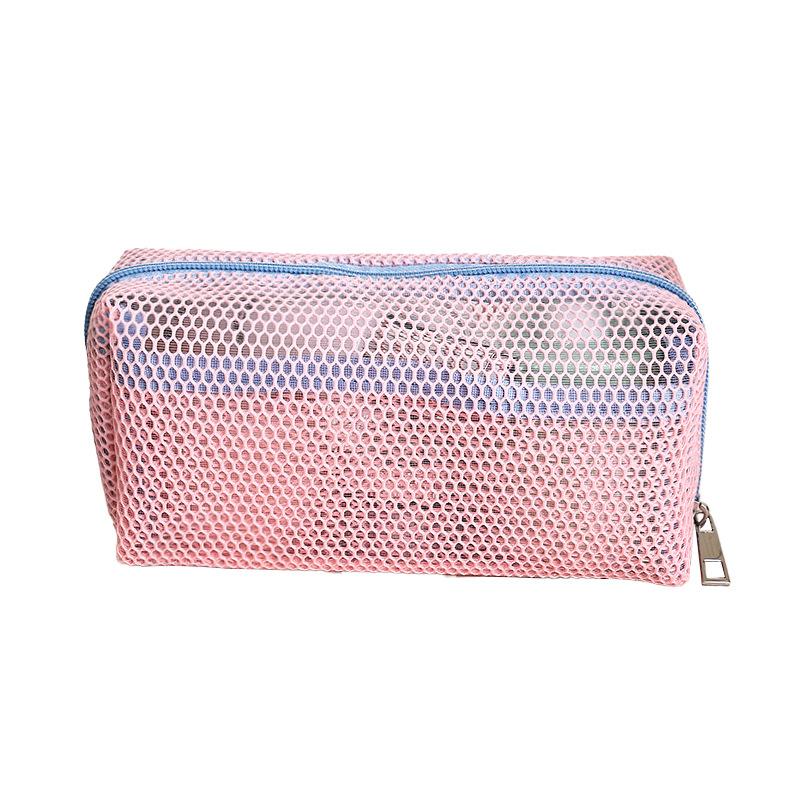 1PC Travel Black Mesh Cosmetic Bag Zipper Makeup Bag For Women Wash Toiletry Bag Makeup Organizer Portable Storage Pouch