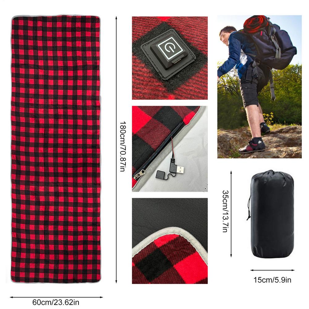 

Outdoor Camping USB Heating Sleeping Mat 5 Heating Zone Outdoor Electric Heating Pads Sleeping Bag Mattress For Hiking Travel