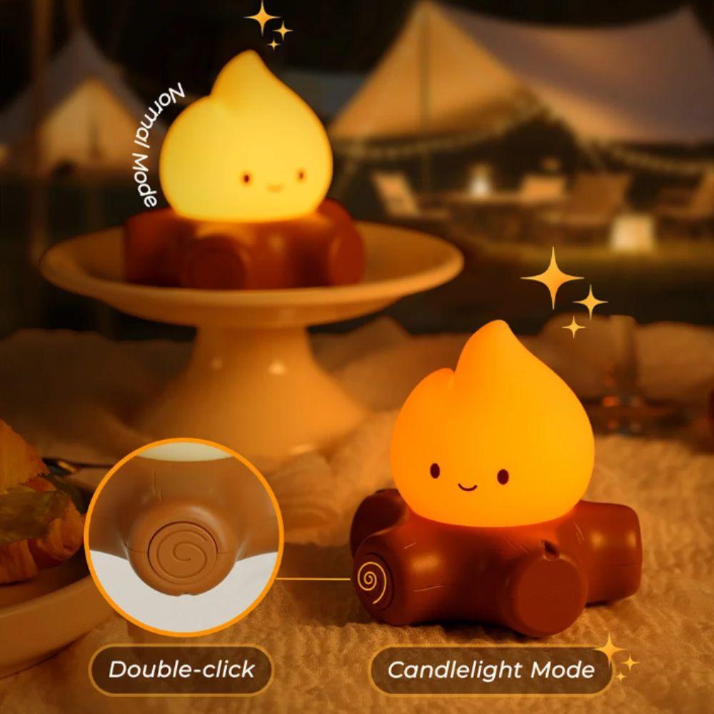 Dimmable LED Flameless Candle Soft Silicone Campfire Night Light LED Candles  Timing Function