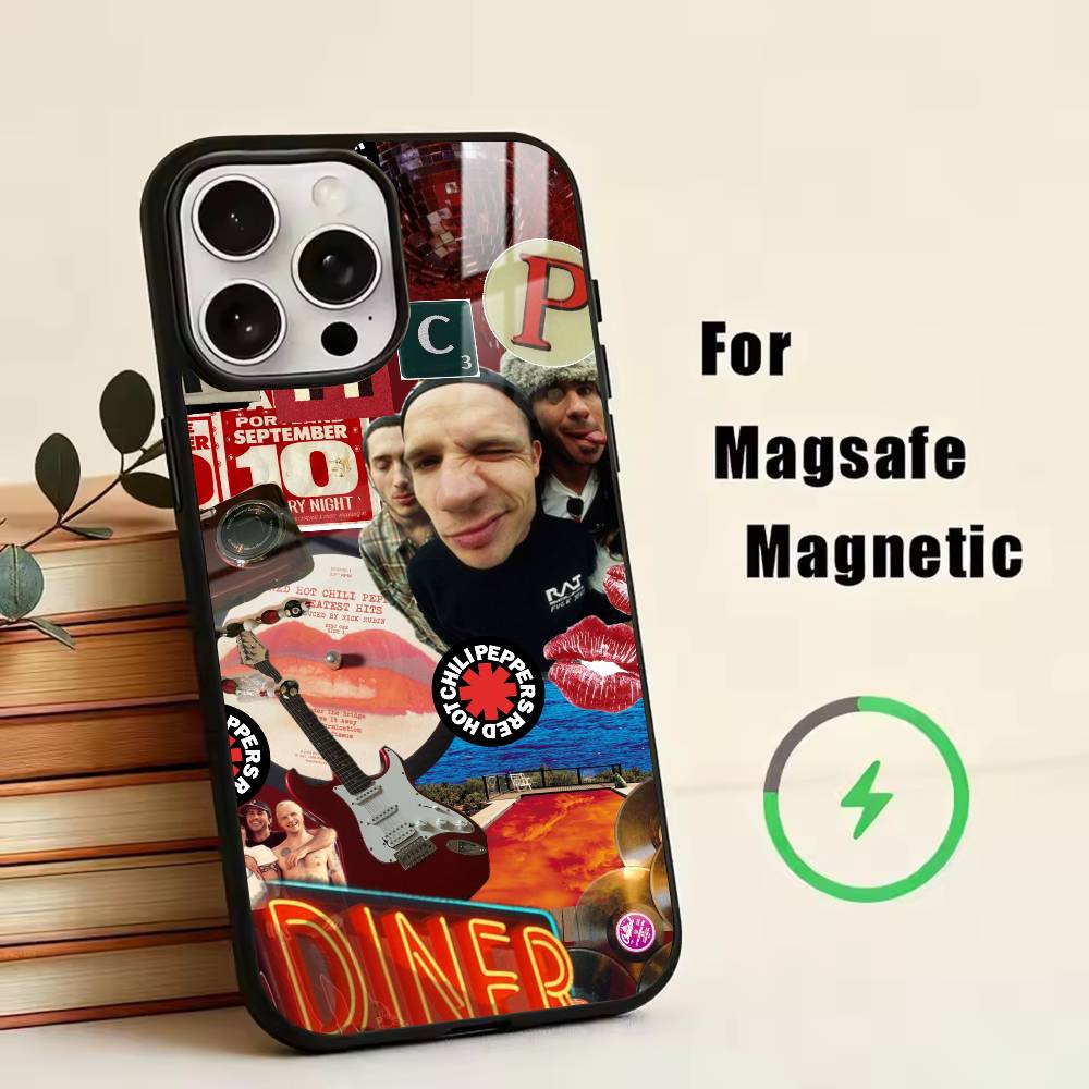 

R-Red Hot Chili Peppers Phone Case For iPhone17,16,15,14,13,12,11 Plus,Pro Magnetic For Magsafe Wireless Charging iPhone16PROMAX