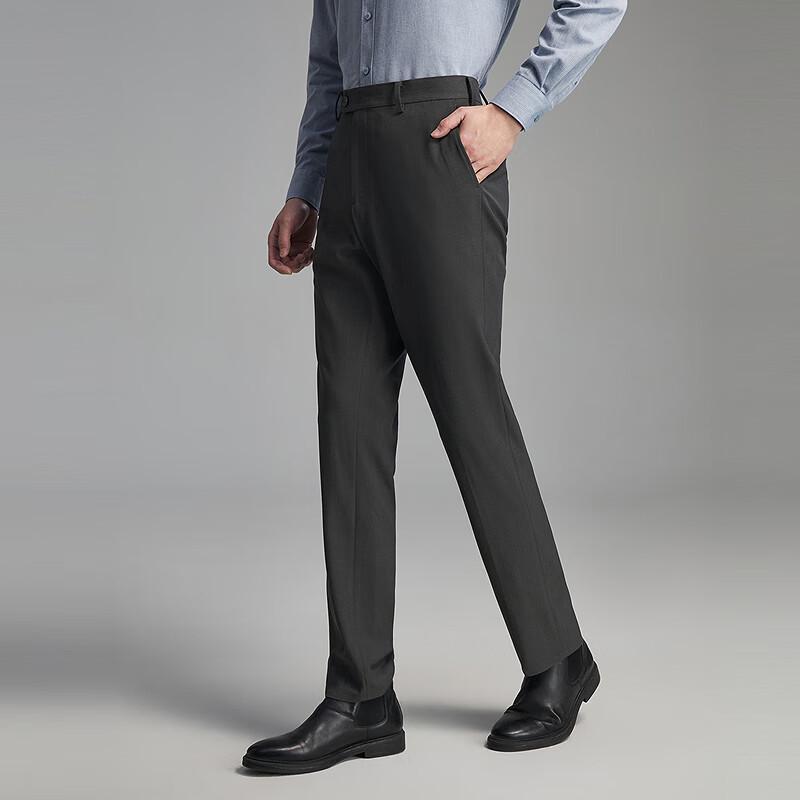 YOUNGOR Men's Wool Blend Warm Stretch Straight Leg Pants
