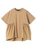 Ships Colors Hand Washable Docking Peplum Short Sleeve Top 222320080 Beige One Size