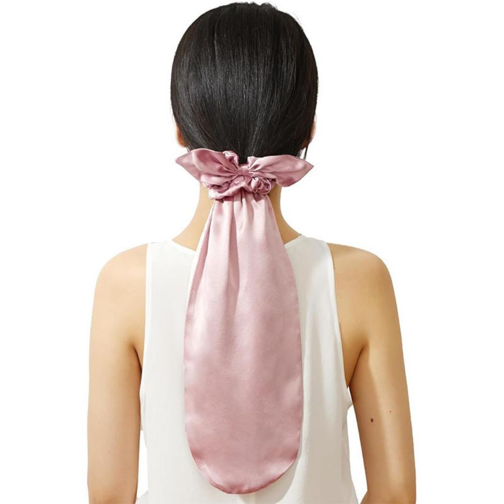 

1 Set Fashion Large Sleep Cap Silky Satin Elastic Hair Band Long Hair Bonnet Soft Breathable Night Sleep Hat Styling Accessories розовый