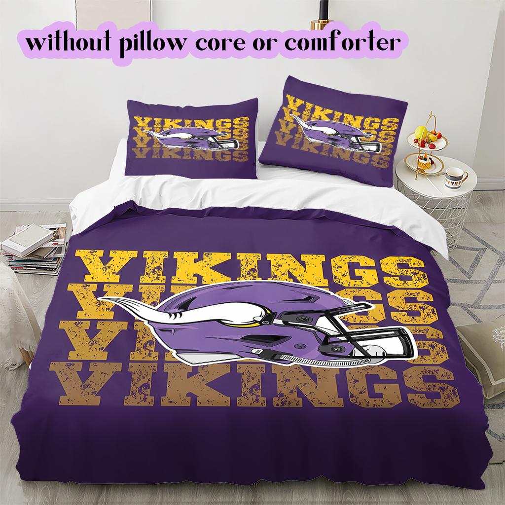 football Logo Pattern Bedding Quilt Set Quilt Cover Pillowcase Home Decoration Birthday Gift (1*duvet cover+ 2*pillowcase, without core)