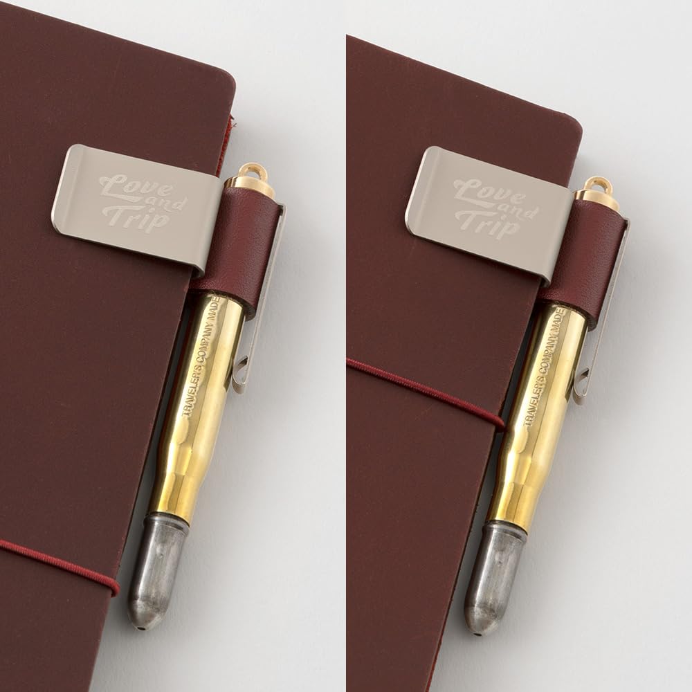 Traveler's Company Traveler's Notebook Pen Holder "LOVE AND TRIP" Red 14491006