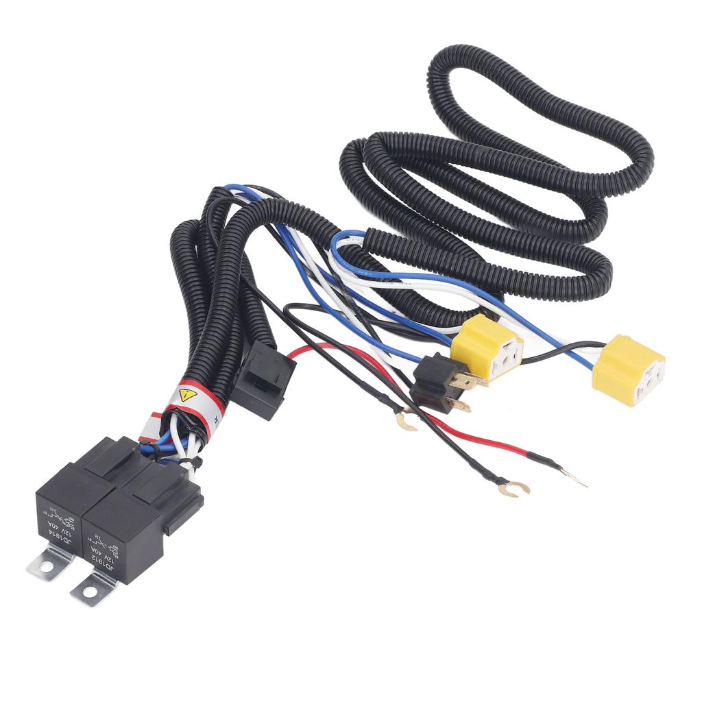 H4 Headlight Relay Harness High Temperature Resistant Ceramic Socket H6054 7x6 Headlamp Wiring Harness Kit