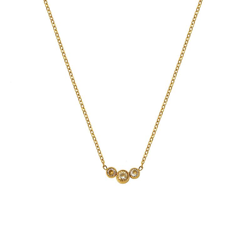 Stainless Steel Diamond Pendant 316 Necklace Women'S Titanium Steel Does Not Fade Light Luxury Niche Versatile Pendant Accessories Women
