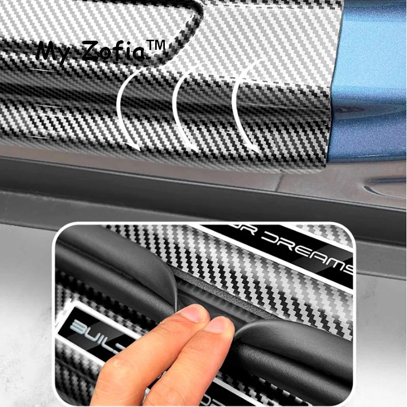 For BYD Sealion 7 EV 2024 2025 2026 Car Door Sill Guards ABS Carbon Fiber Protector Threshold Trim Cover Sticker Accessories
