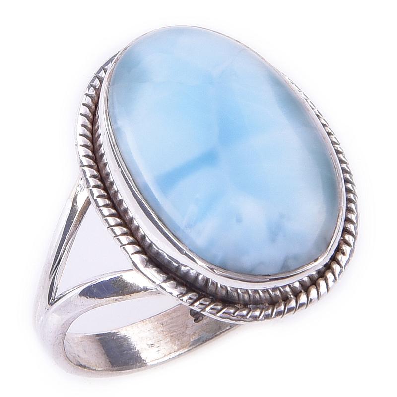 Natural Republic Larimar Gemstone 925 Solid Sterling Silver Gift Ring S.9 B2o64