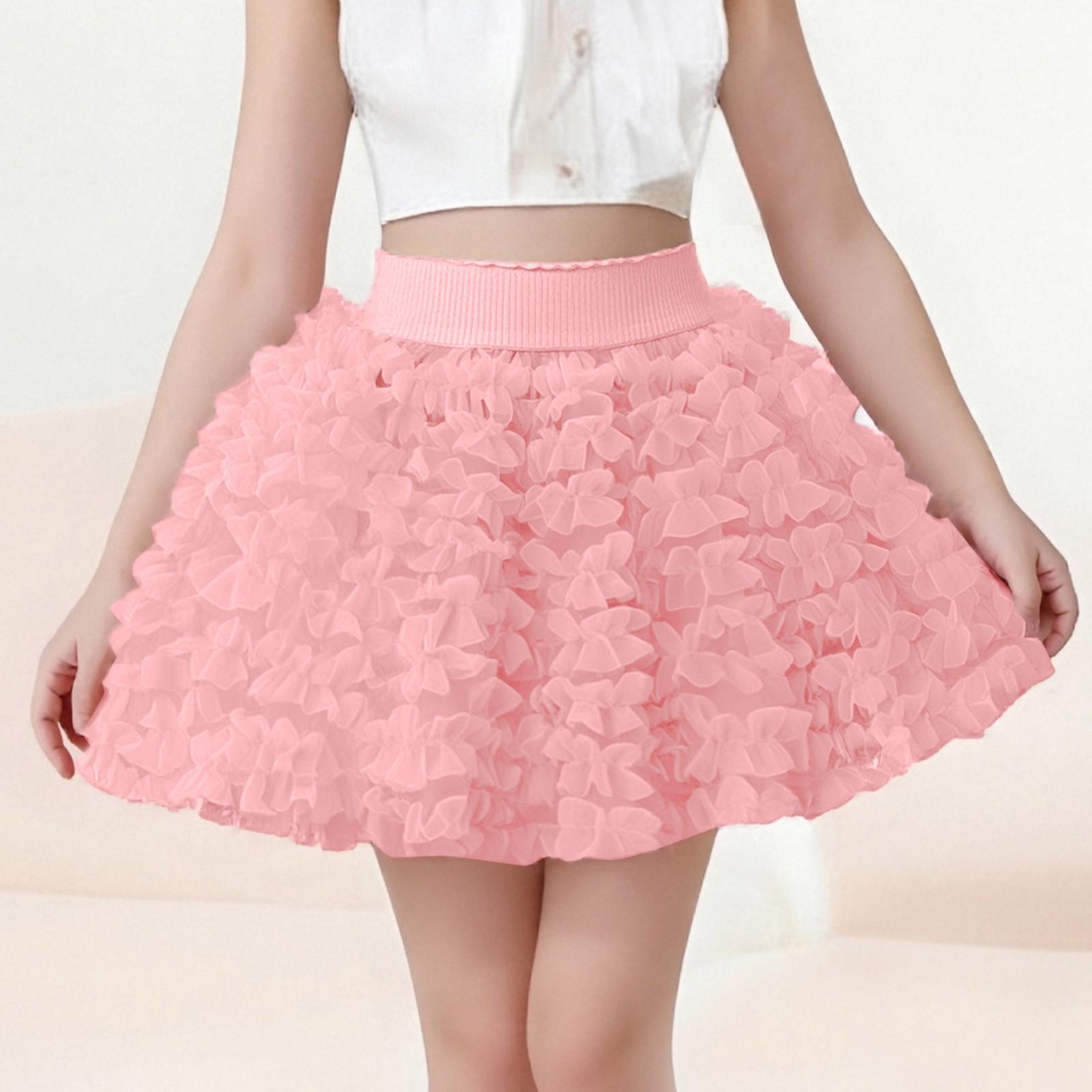 

Летняя детская и девичья сетчатая юбка-полутела 100 розовый