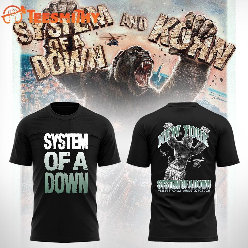 

Systemm Of A Downn New York 2025 Tour Merch 2025 T Shirt S-5XL Unisex T-Shirt M