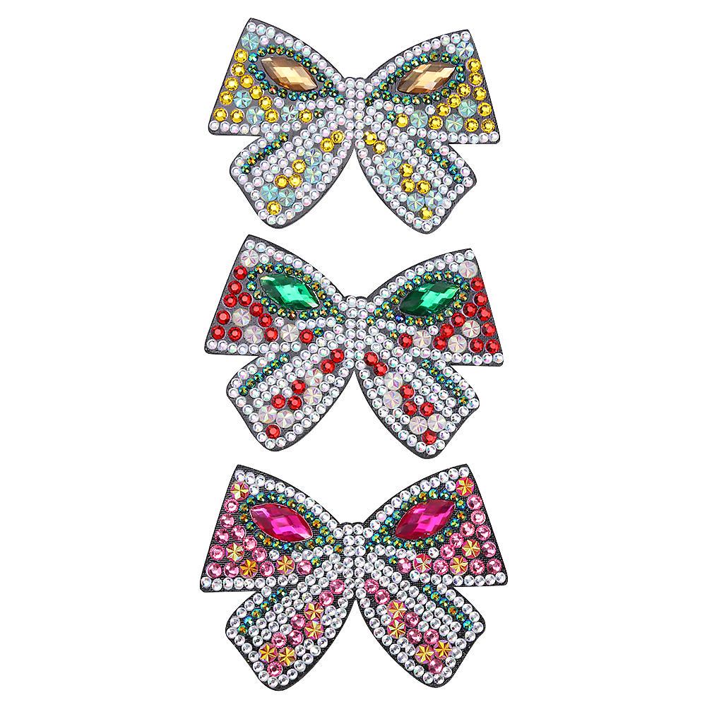 Buy 3pcs Bowknot Full Drill Diamond Painting Hair Clip DIY Rhinestone