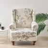 Floral Wing Chair Covers Stretch Spandex Armchair Cover with Seat Cushion Cover Elastic Sofa Slipcovers Kingback Sofa Slipcovers