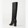 Krazing Pot Cow Skin Microfiber Round Toe High Heels Thigh High Boots Size 46 Size 45 Slip On Plus Size Women Keep Warm Long Boots