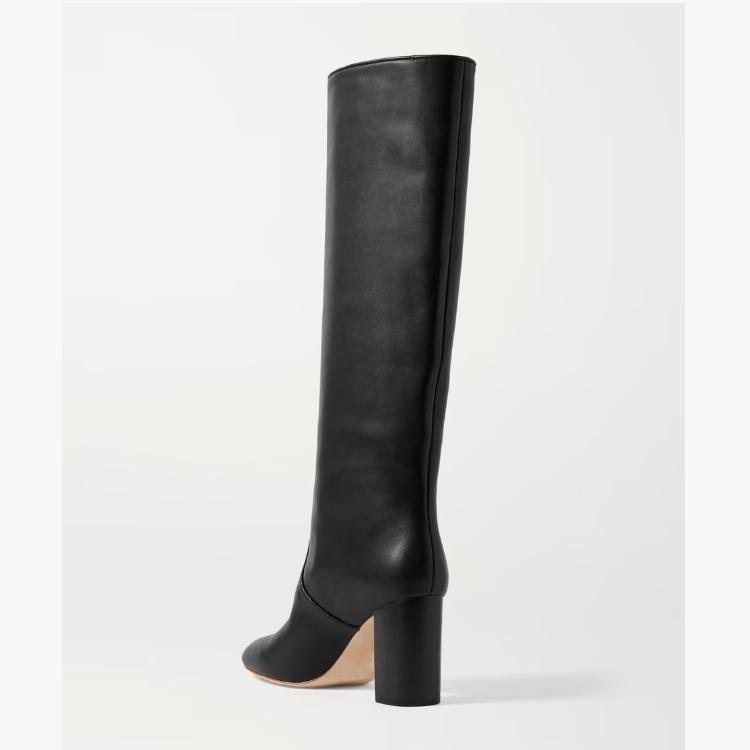 Krazing Pot Cow Skin Microfiber Round Toe High Heels Thigh High Boots Size 46 Size 45 Slip On Plus Size Women Keep Warm Long Boots
