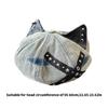 Aesthetic Studded Cats Ear Caps Cotton Adjustable Headwear Vintage Unisex Design For Cosplay Streetwear Outfit