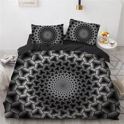 Honeycomb Duvet Cover Abstract Geometric Print Bedding Set Microfiber Twin King Comforter Cover For Kids Adults Dorm Room Decor