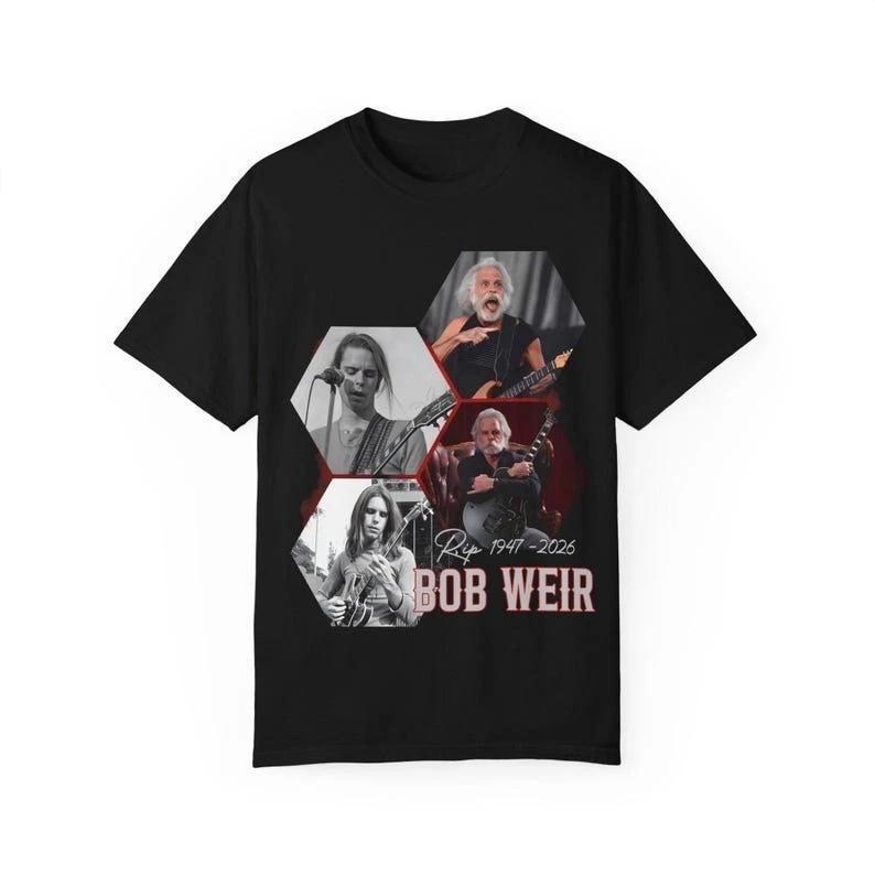 2026 SpringSummer Pure Cotton Printed Tshirt Bob Weir 19472026 Unisex TShirt Size Commemorative Rock Legend L