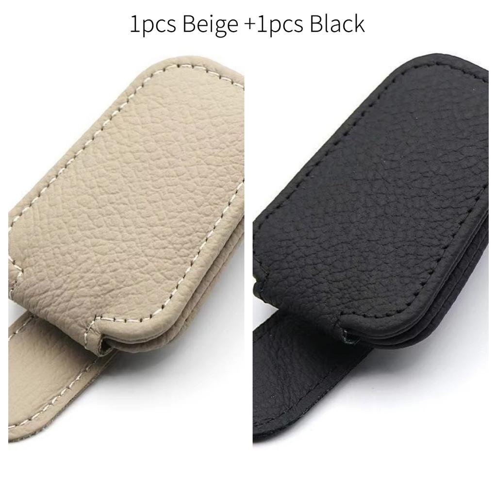 Leather Magnetic Car Sun Visor Sunglasses Holder Eyeglasses Clip Ticket Card Mount Glasses Case Car Interior Accessories