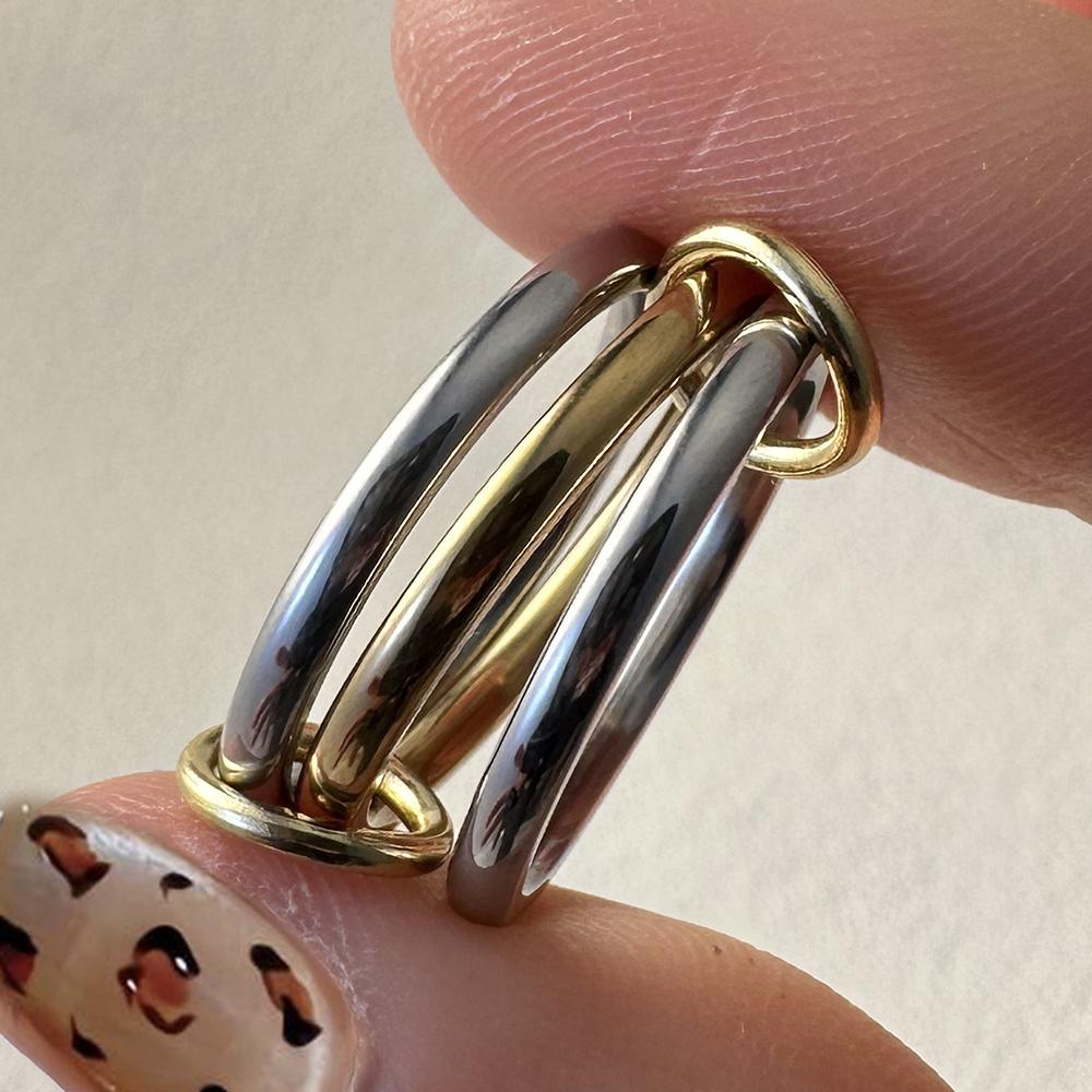 Minimalist Two- Design Stackable Rings For Women Stainless Steel Three-pieces Size 5-13 Spinelli Kilcollin Ring Jewelry