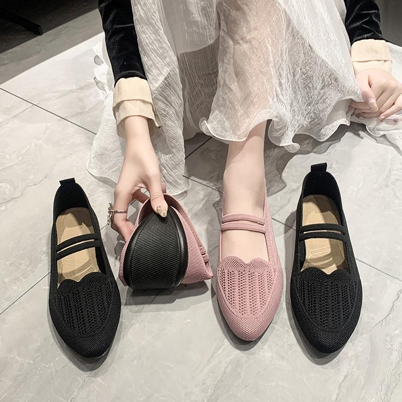 Fashion 2025 Solid Color Mesh Mary Jane Shoes Size Female Summer Footwear Non-slip Breathable Loafers Woman Ballet Shoes