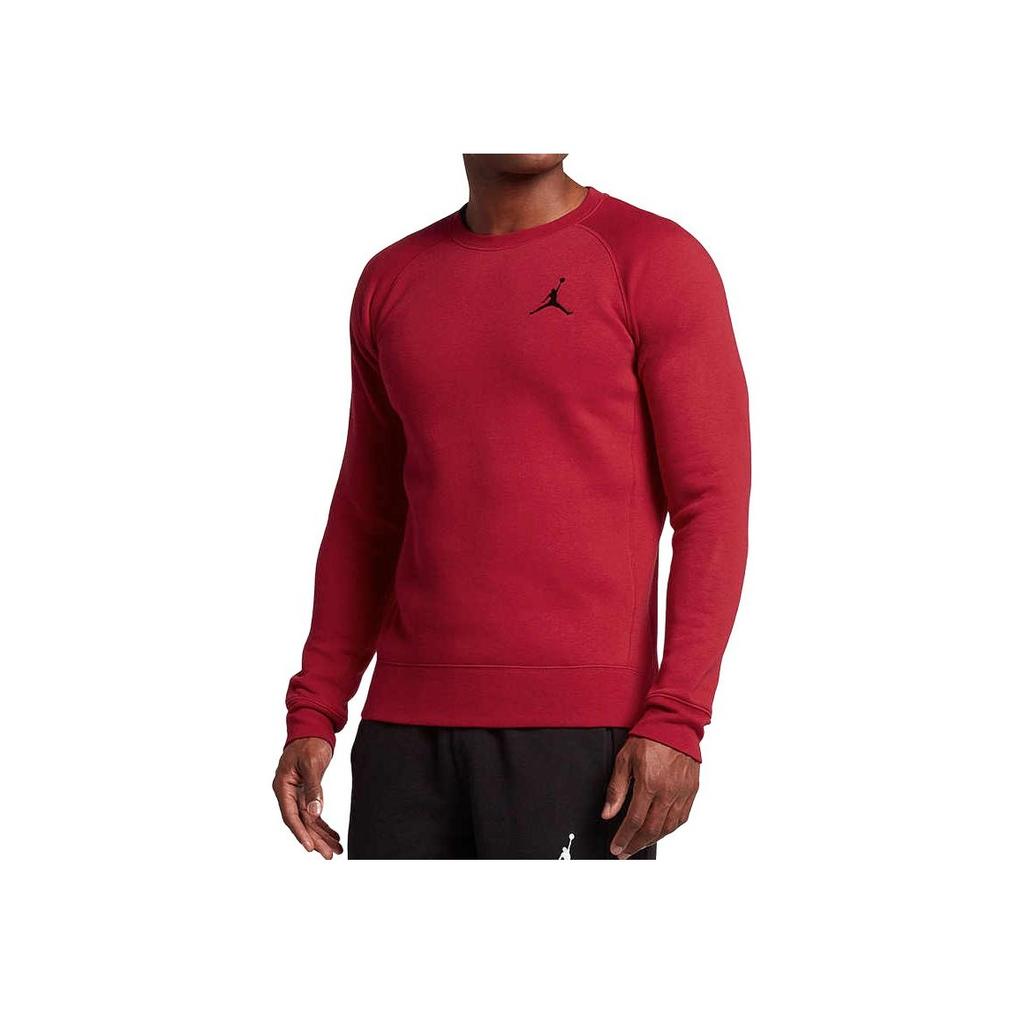 Nike Felpa da uomo con logo a tinta unita, girocollo, maniche lunghe, top rossi 823069-687