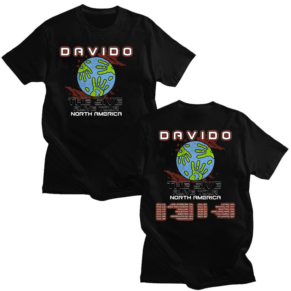 

Davido The 5ive Alive Tour 2025 Tshirts Davido Fans Gifts Tee-shirt Unisex Oversized Streetwear Trends Women/Men Cotton Tees Y2K 4XL
