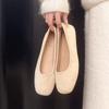 Fashion Flat Spring and Autumn Suede Vintage Square Head Single Shoes Women 2025 New French Vintage Single Shoes