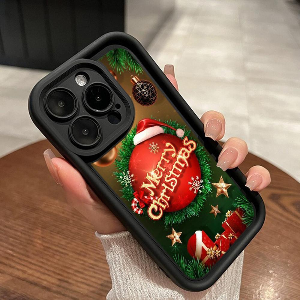 Ae113 Crăciun Fericit artă Moș Crăciun artă design Huse de telefon pentru iPhone 16 14 13 11 Pro Max 15 7 8 Plus 12 mini XR XS Max Husă de protecție pentru scară de înger