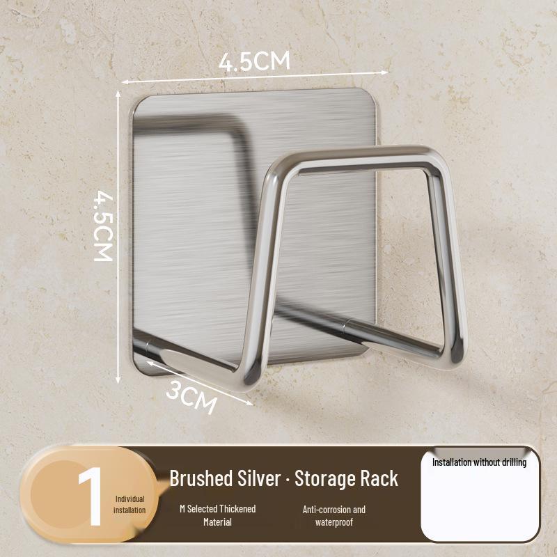304 Stainless Steel No-Punch Kitchen Sink Hook for Sponge and Rag Storage