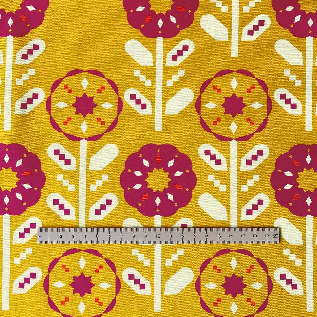 minimynimo Cut Nordic DIY Cotton Oxford Cloth, Pattern, Scraps, Crafts, (Pinwheel Yellow, 50x150cm)