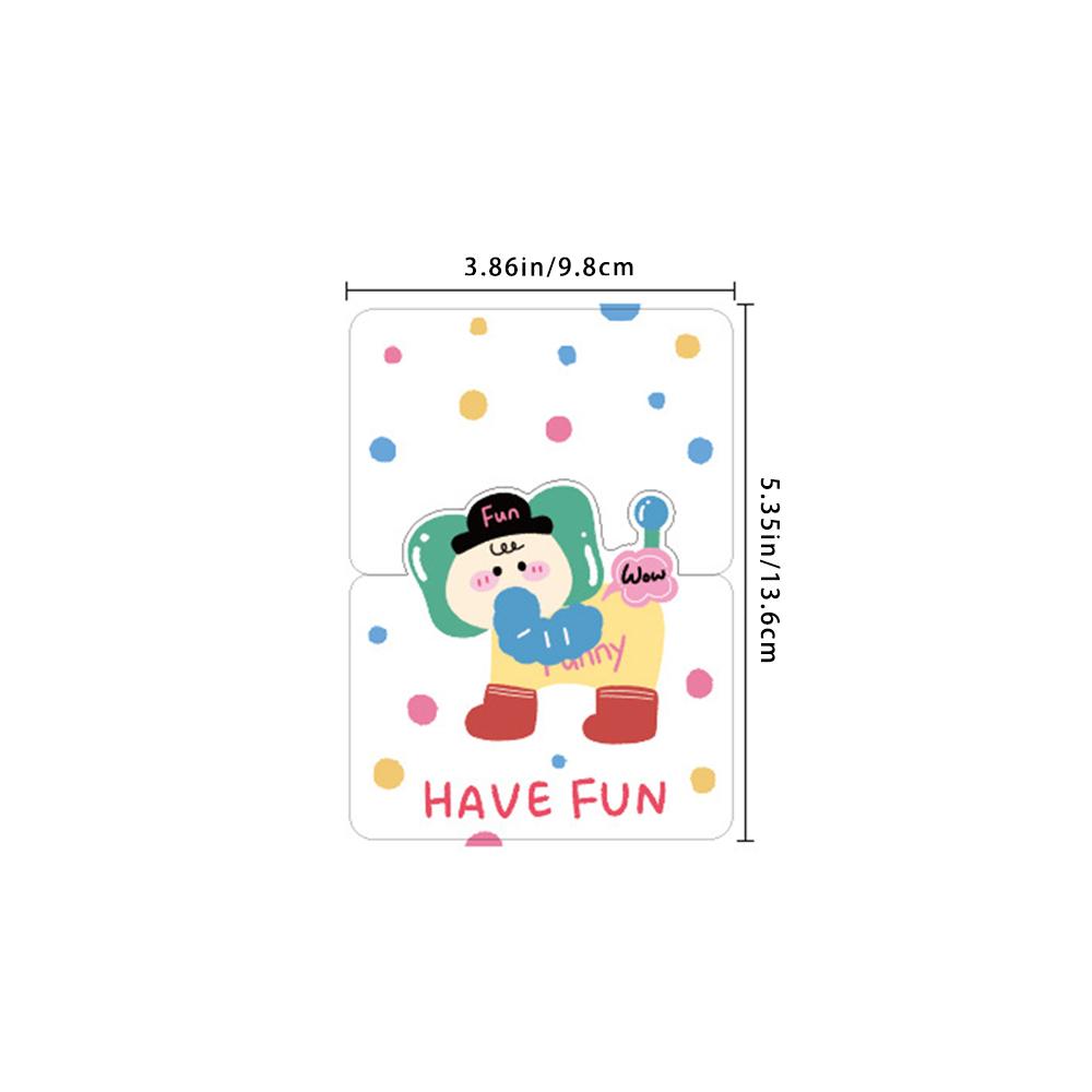 6-pcs Cartoon Greeting Card, 3D Card, Handwritten Gift, Message Card, Happy Birthday Card, Thank You Card