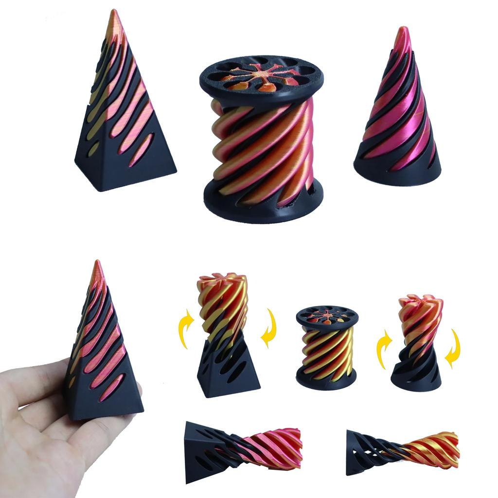 Cone Spiral 3D Printed Highpass Stress Reducing Toys Fidget Desk Gadgets Technological Rotating Relieve Stress-Relieving Adults