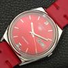 AUTOMATIC 7006A VINTAGE SEIKO 5 JAPAN MENS RED COLOR DIAL WATCH A701634-5 R206c-a701634