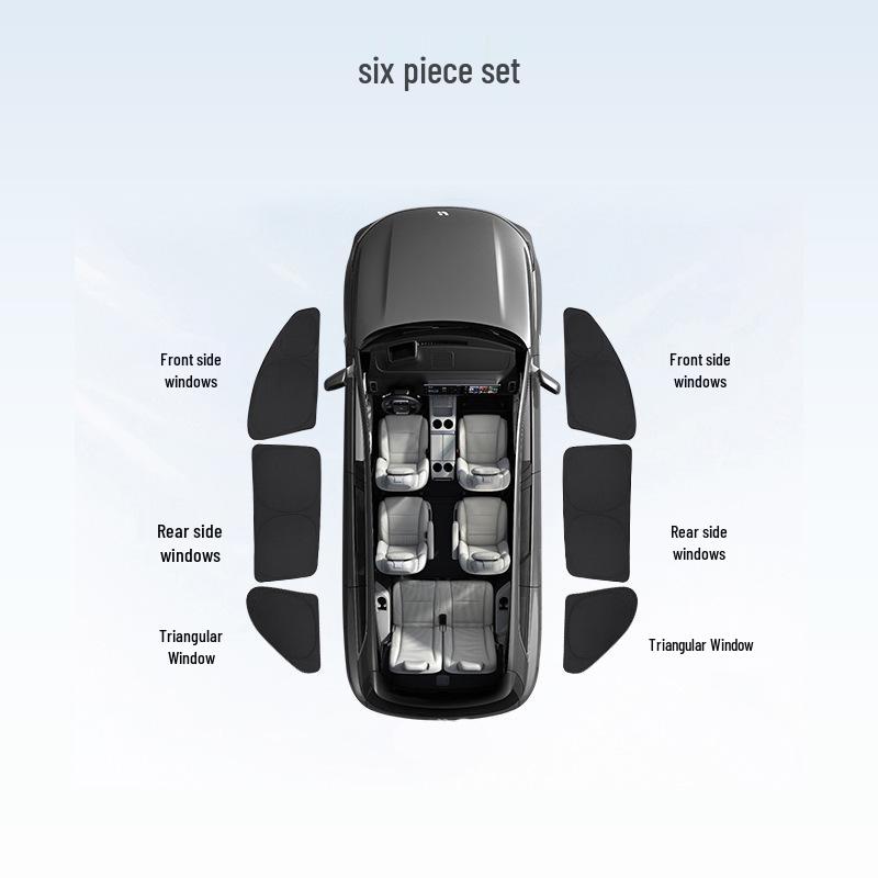 Compatible with Ideal L6-L9, MEGA, I6, I8 Car Window Sunshade: Heat Insulation & Privacy Curtain