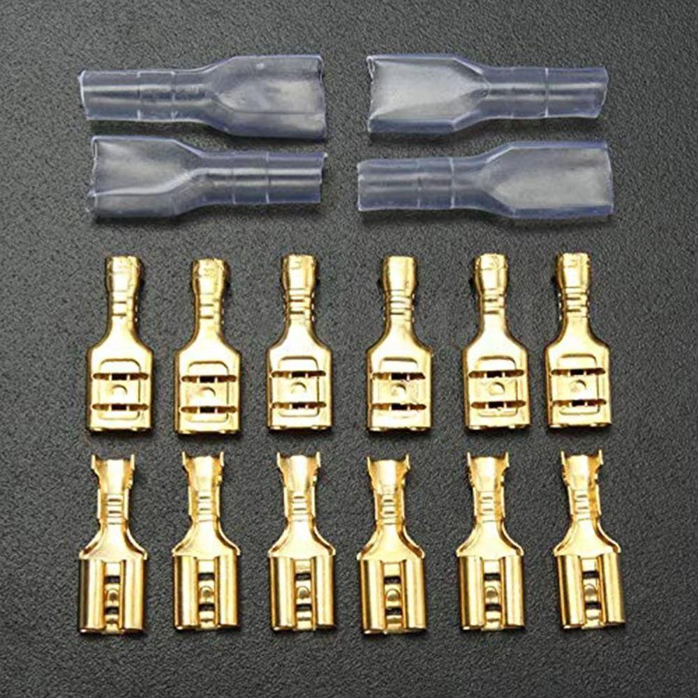 50Pcs with Transparent Insulating Sleeves Spade Terminals Female/Male Crimp Terminals