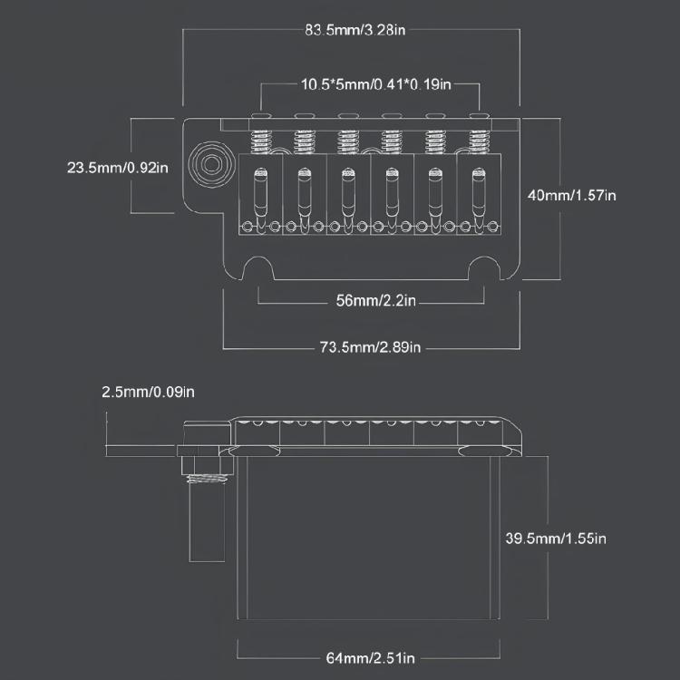 Verbesserte Tremolo-Brücke Geöltes Messing Sustain-Block Galvanisierte Sättel 52,5 mm Saitenabstand Design Zinklegierung Textur