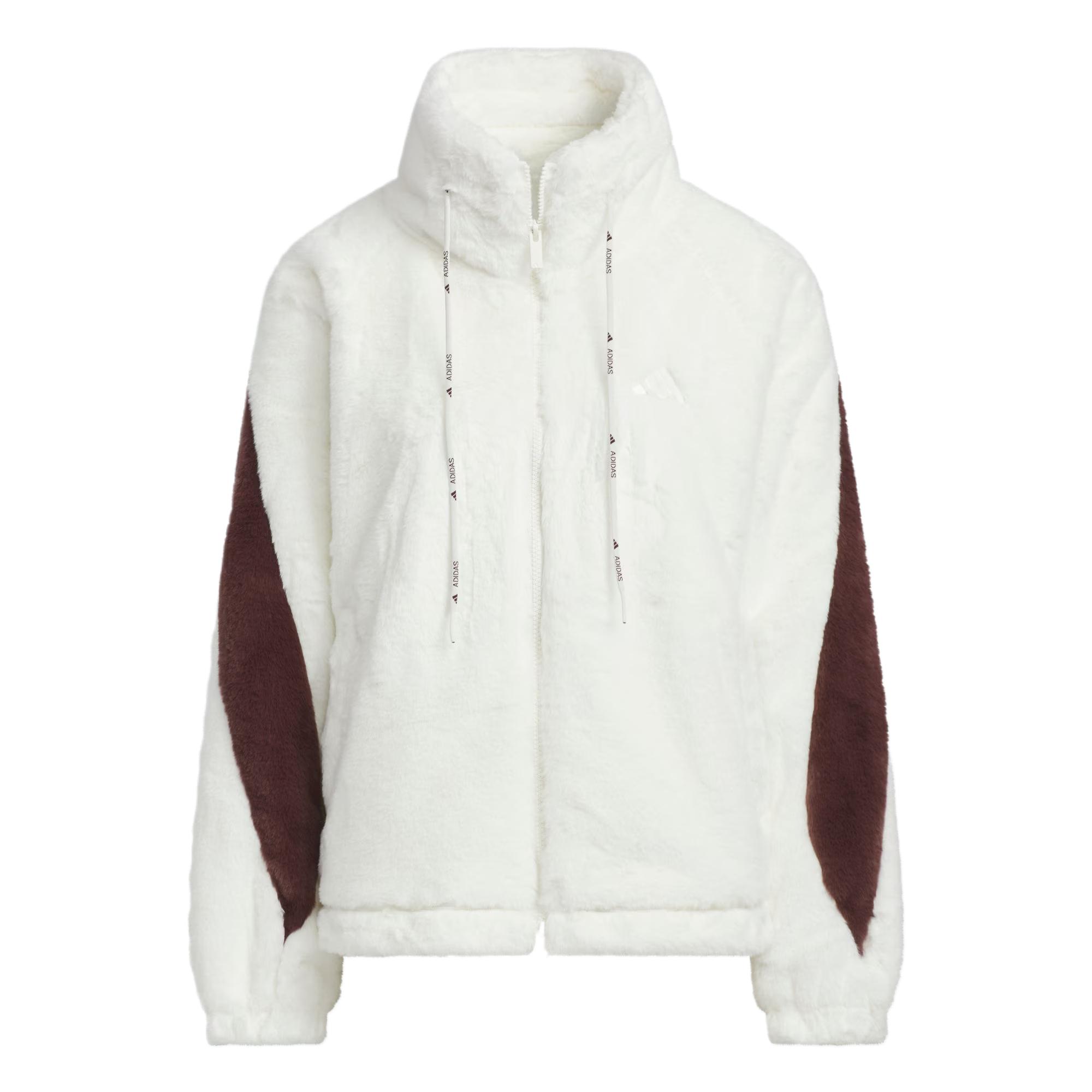 Adidas Originals Faux Fur Stand Collar Jacket Women s Warm Coat White KC0079 S