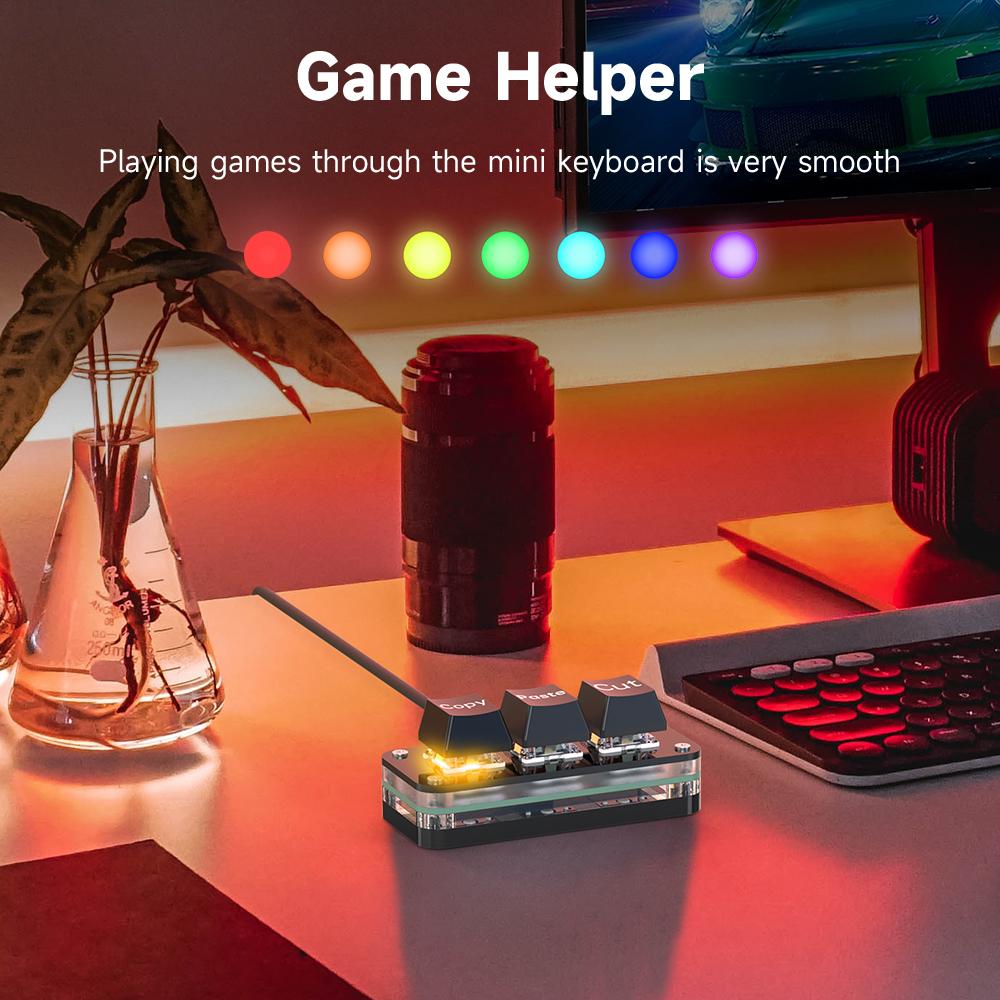 USB-C Customized Keyboard Mini Copy Paste 2 3 6 Keys Knob with LED RGB Light Mechanical Hot Swap Programmable Macro Keypads
