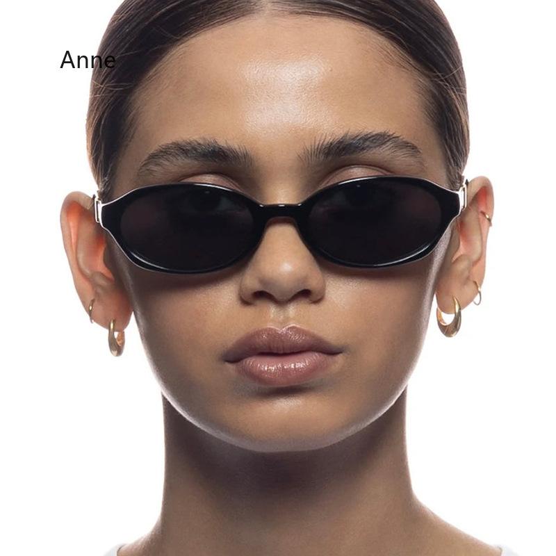 Retro Small Oval Women Sunglasses Fashion Shades UV400 Men Punk Tea Green Sun Glasses  Gafas De Sol