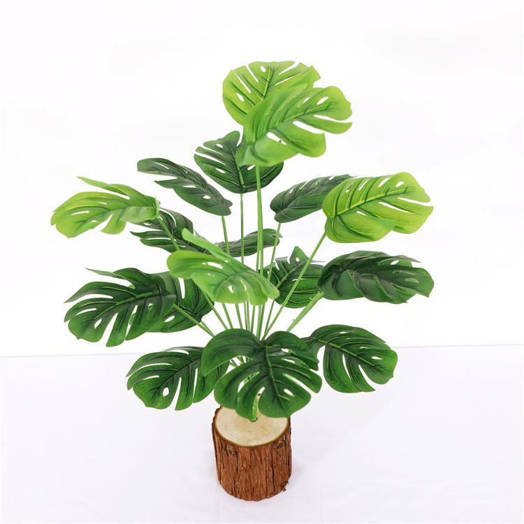 Artificial Plant Wall Decoration With Green Plastic Leaves For Home Office And Gift Giving