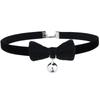 Autumn Winter New Velvet Bow Bell Choker Women Red Black Plush Collar Collarbone Chain Fashion Neck Jewelry