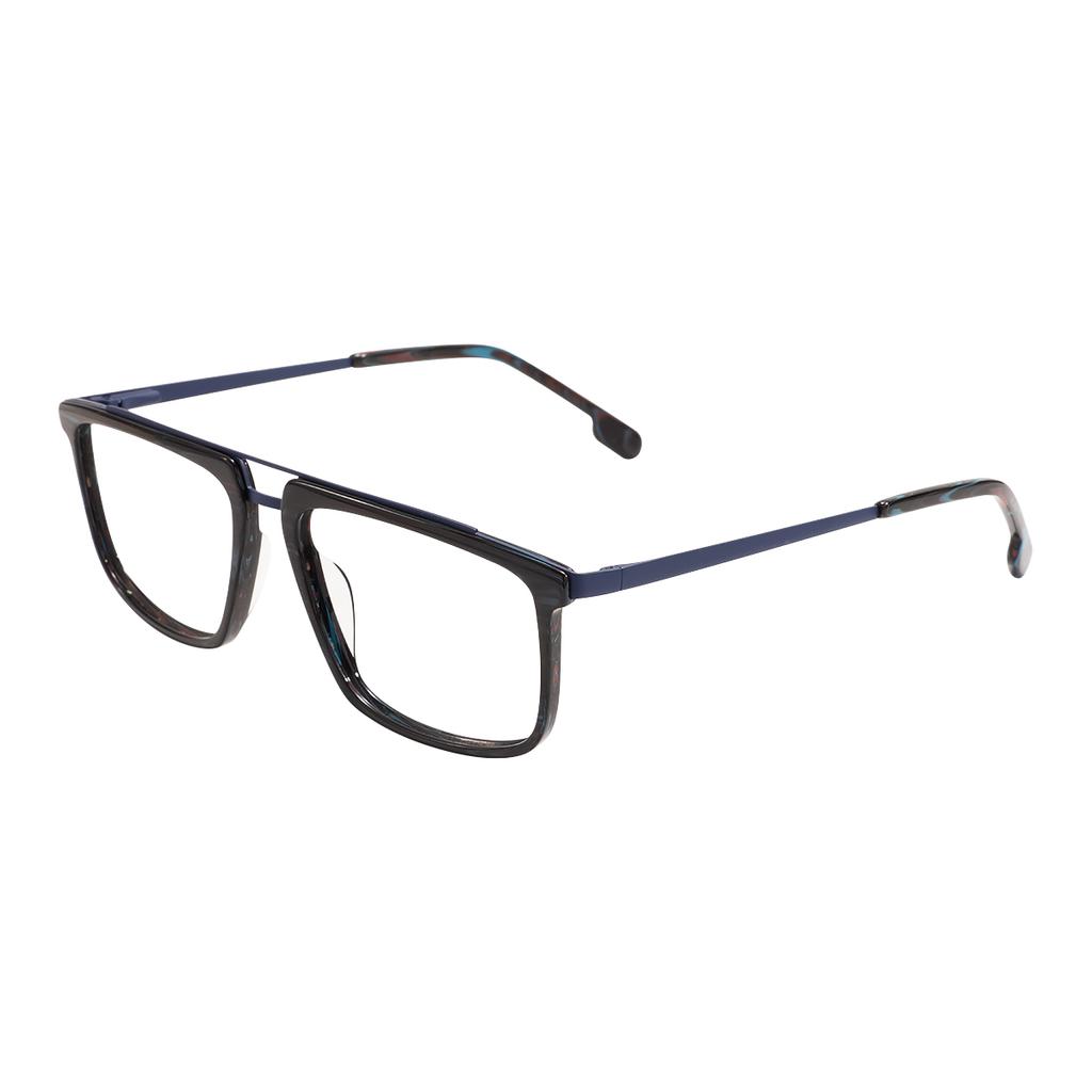 Vintage Men and Women Full Rim Square Double Bridge Large Acetate Metal Glasses Frame For Optical Prescription Lenses
