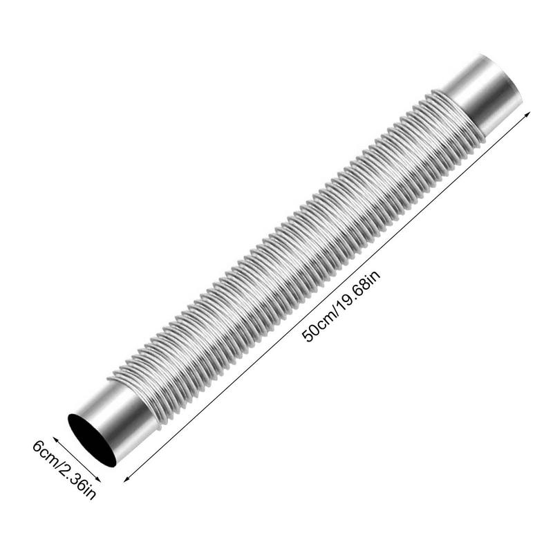 Wood Stove Pipe Stainless Steel Flexible Flue Exhaust Stove Pipe Adjustable Ducting Dryer Vent Hose for Pellet Stove Air Intake