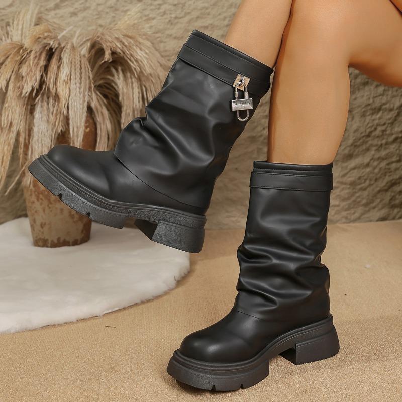 

Модные женские высокие сапоги высокого качества, простые и универсальные, на платформе, дизайнерская новая обувь 2025 для вечеринок, ботфорты до колена, женские сапоги 35