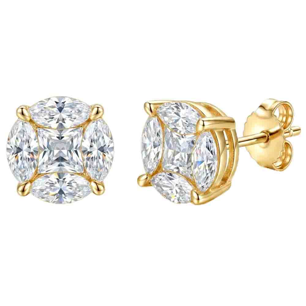 WUIHA 925 Sterling Silver Marquise Cut VVS1 D Color Real GRA Moissanite Diamonds Wedding Engagement Studs Earrings Fine Jewelry